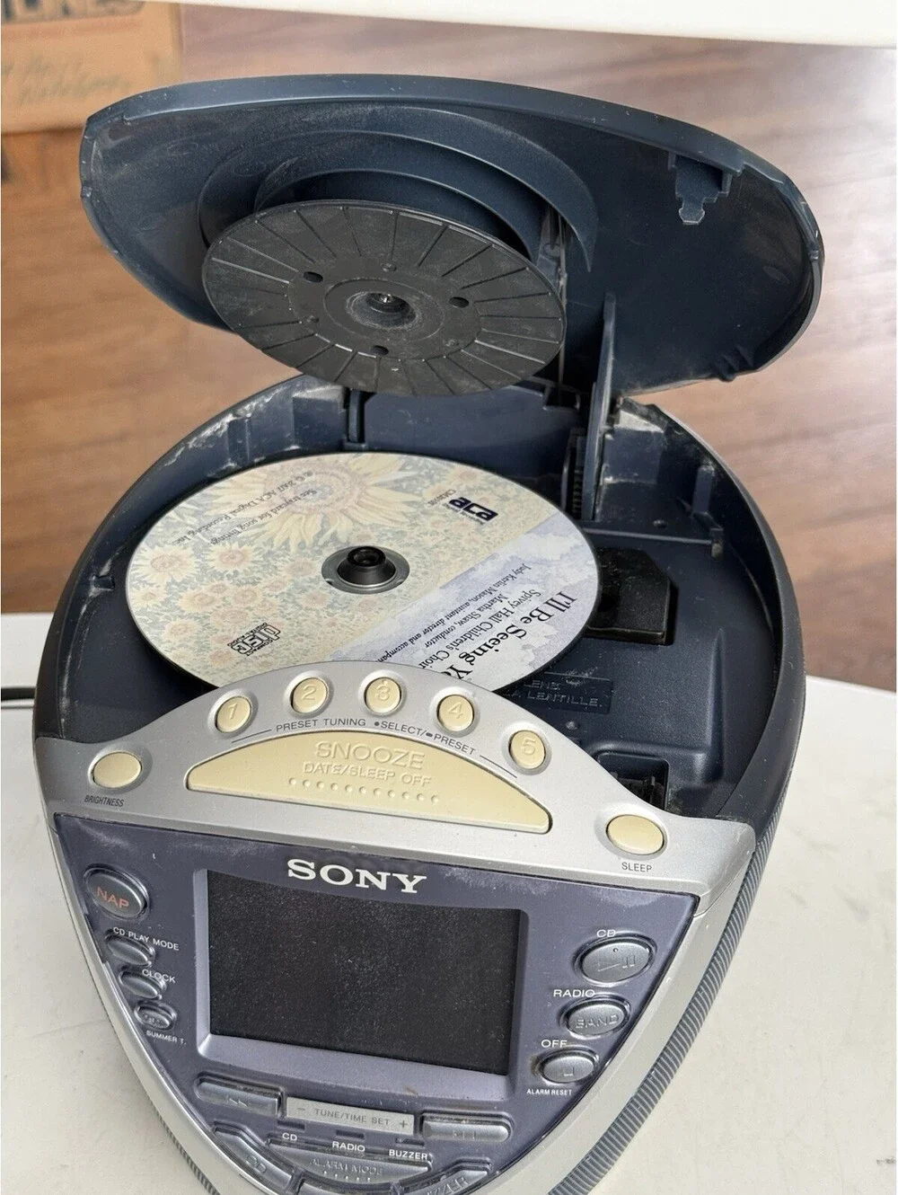 Sony Dream Machine ICF-CD843V AM/FM Radio CD Player Alarm Clock - Tested, Works